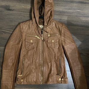 Michael Kors Leather Tan Jacket